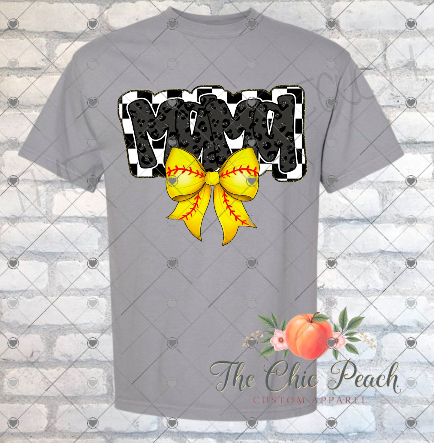Checkered Softball Mama