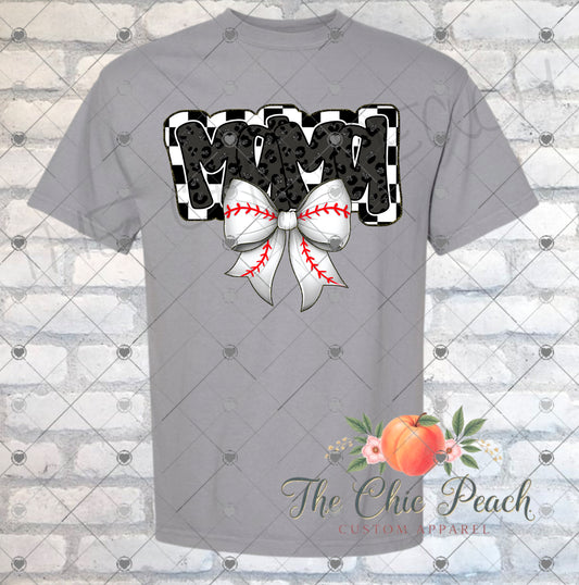 Checkered Baseball Mama
