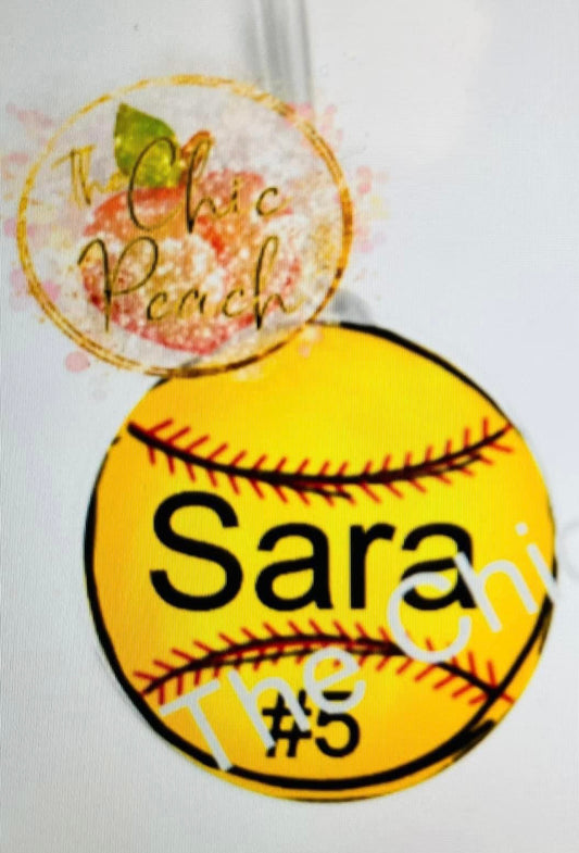 Softball bag tag design 1