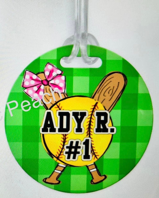 Softball bag tag design 2