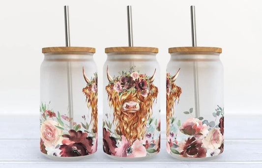 Highland cow tumbler