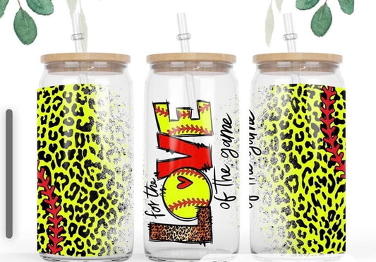 For the love of the game softball tumbler